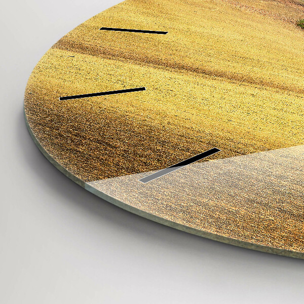 Ceas rotund de perete din sticlă Peisaj rural din Moravia