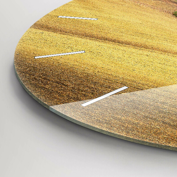 Ceas rotund de perete din sticlă Peisaj rural din Moravia