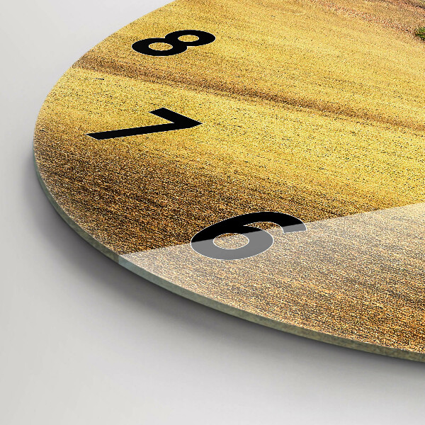 Ceas rotund de perete din sticlă Peisaj rural din Moravia