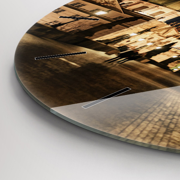 Ceas rotund de perete din sticlă Podul Carol din Praga