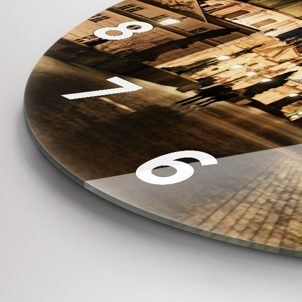 Ceas rotund de perete din sticlă Podul Carol din Praga