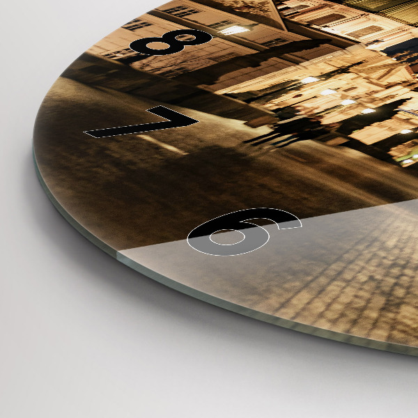 Ceas rotund de perete din sticlă Podul Carol din Praga