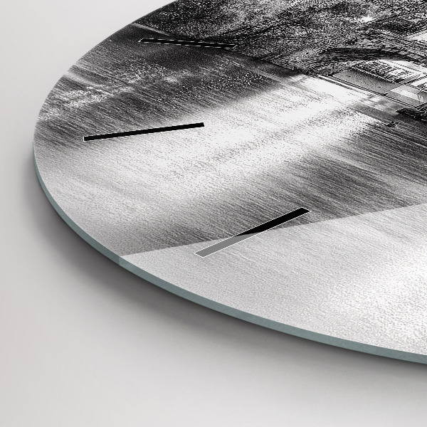 Ceas rotund de perete din sticlă Podul Carol din Praga