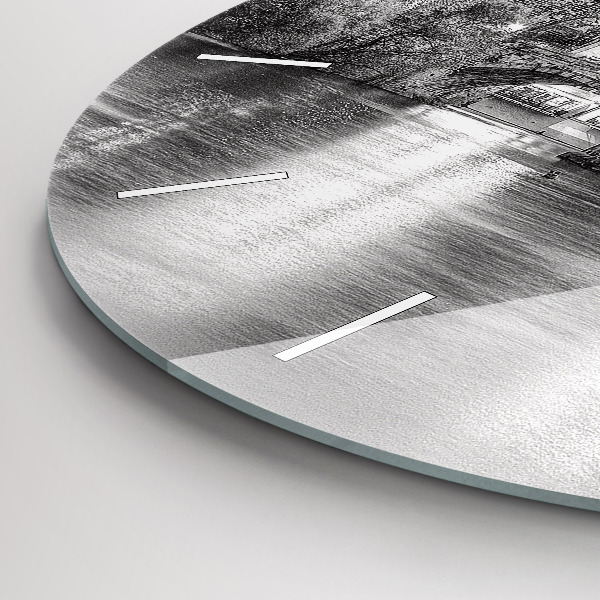 Ceas rotund de perete din sticlă Podul Carol din Praga