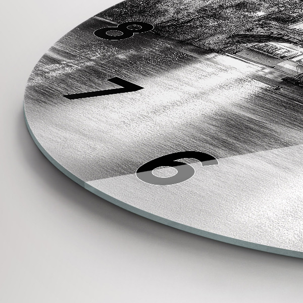 Ceas rotund de perete din sticlă Podul Carol din Praga