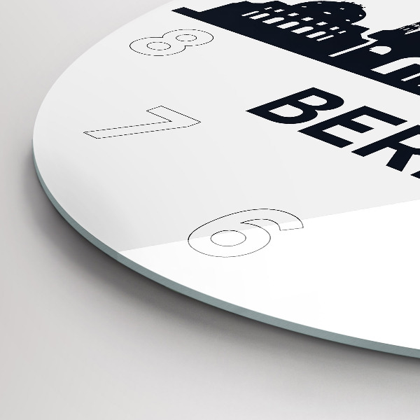 Ceas rotund de perete din sticlă Ilustrația orașului Berlin