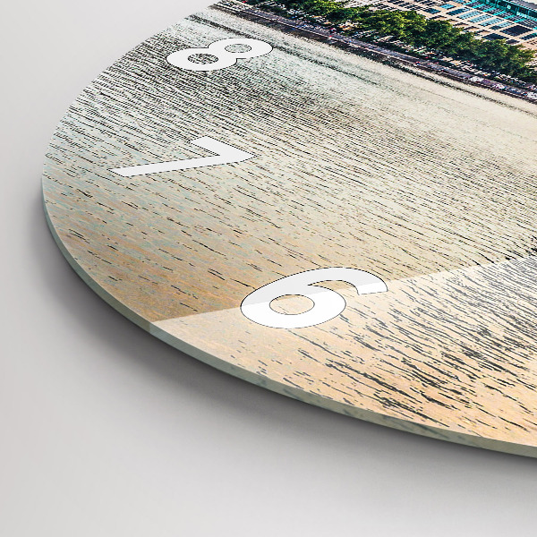 Ceas rotund de perete din sticlă Binnenalster din Hamburg