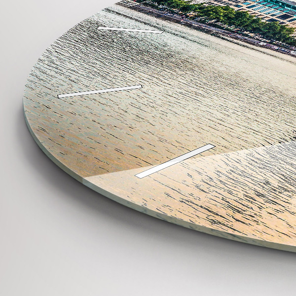 Ceas rotund de perete din sticlă Binnenalster din Hamburg