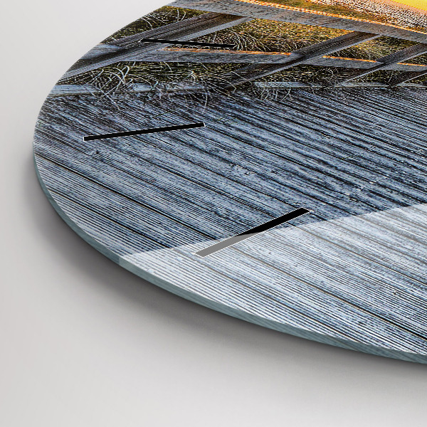 Ceas rotund de perete din sticlă Vacanta la plaja