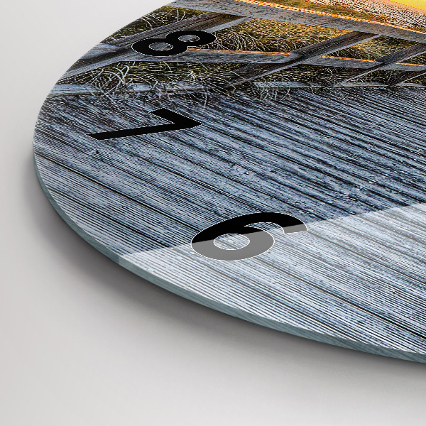 Ceas rotund de perete din sticlă Vacanta la plaja