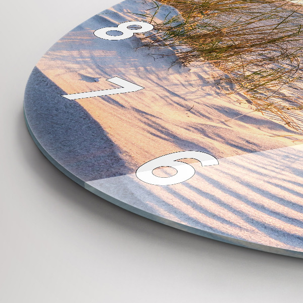 Ceas rotund de perete din sticlă Apus peste mare