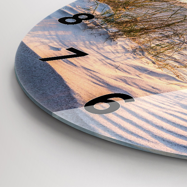 Ceas rotund de perete din sticlă Apus peste mare