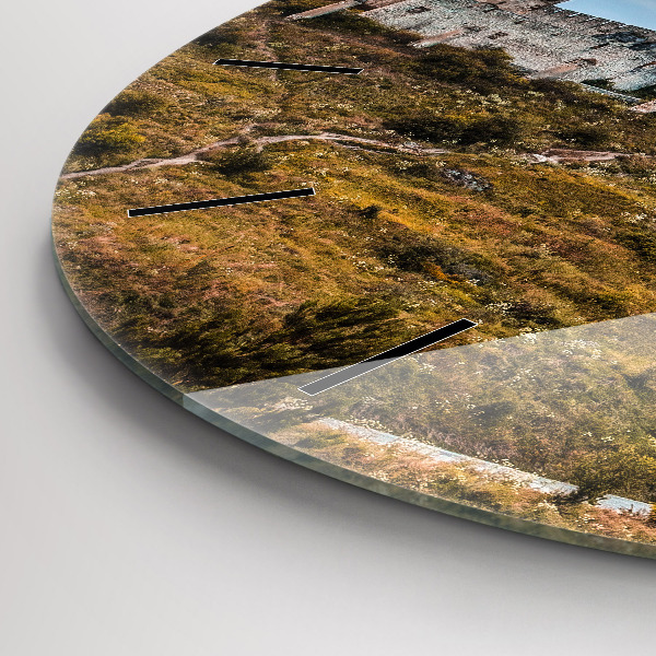 Ceas rotund de perete din sticlă Castelul Spiš din Slovacia