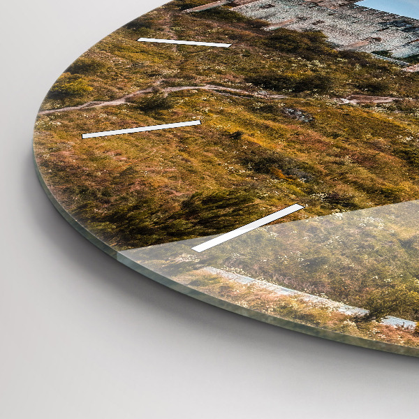 Ceas rotund de perete din sticlă Castelul Spiš din Slovacia