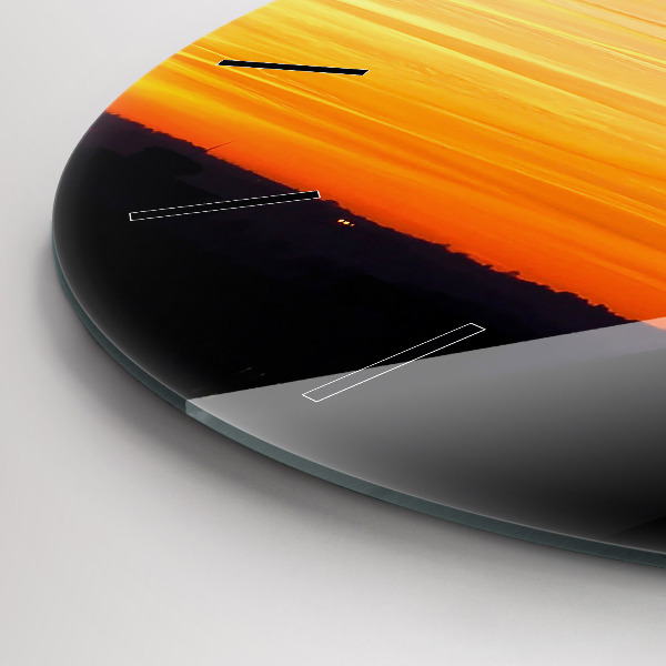 Ceas rotund de perete din sticlă Clădire și apus