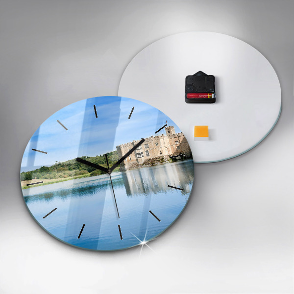 Ceas rotund de perete din sticlă Castelul Leeds