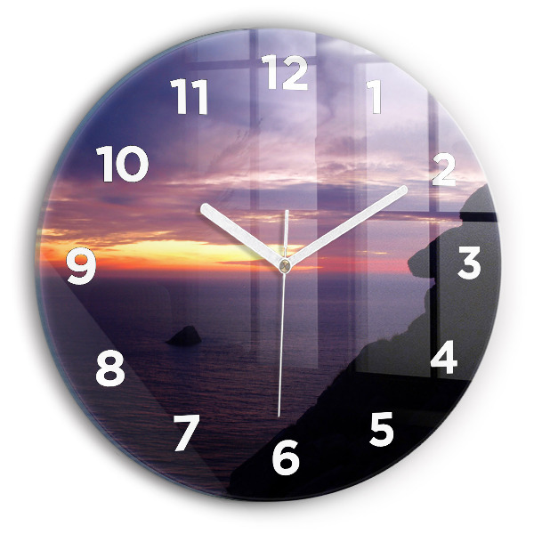 Ceas rotund de perete din sticlă Cap de piatră