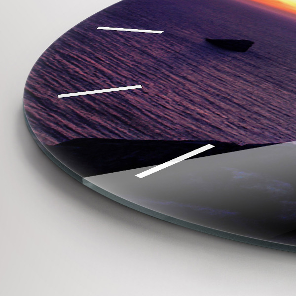 Ceas rotund de perete din sticlă Cap de piatră