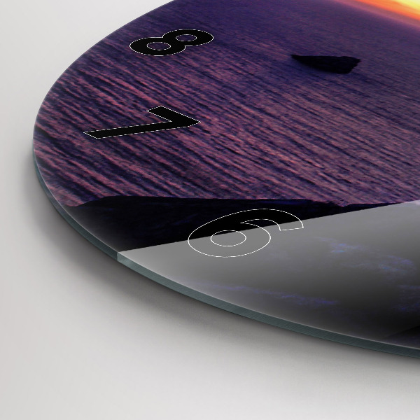 Ceas rotund de perete din sticlă Cap de piatră