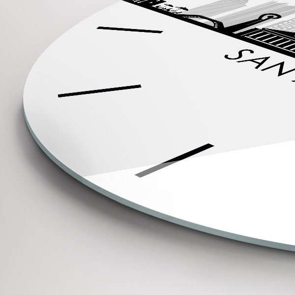 Ceas rotund de perete din sticlă Orașul San Antonio Texas