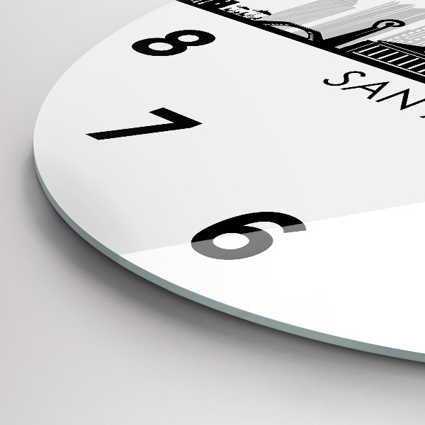 Ceas rotund de perete din sticlă Orașul San Antonio Texas