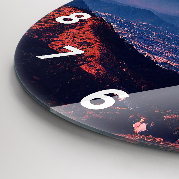 Ceas rotund de perete din sticlă Munții din San Antonio SUA