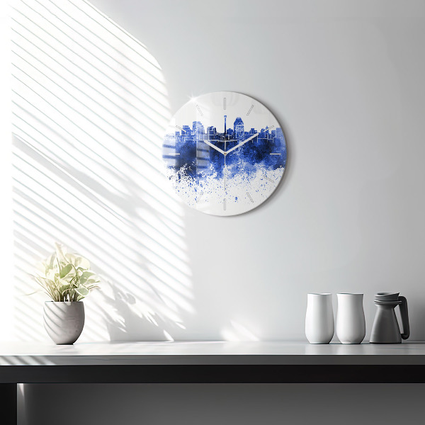 Ceas rotund de perete din sticlă Acuarele San Antonio