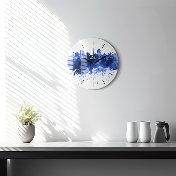 Ceas rotund de perete din sticlă Acuarele San Antonio