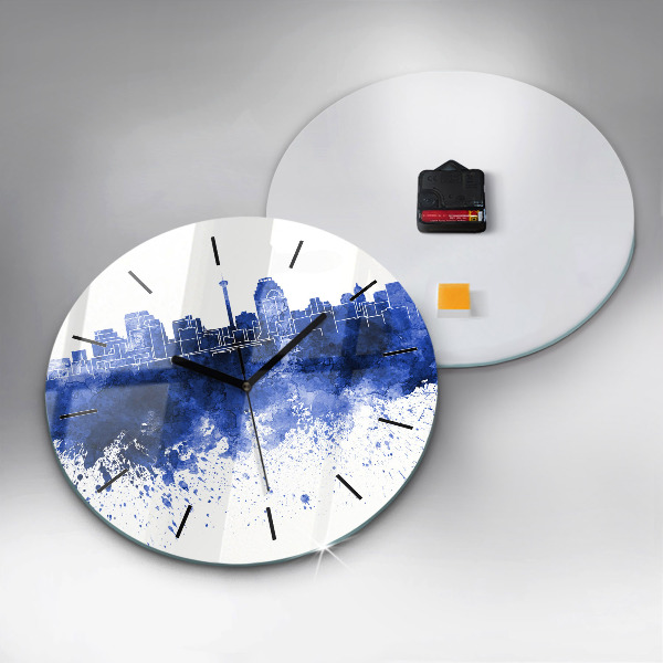 Ceas rotund de perete din sticlă Acuarele San Antonio