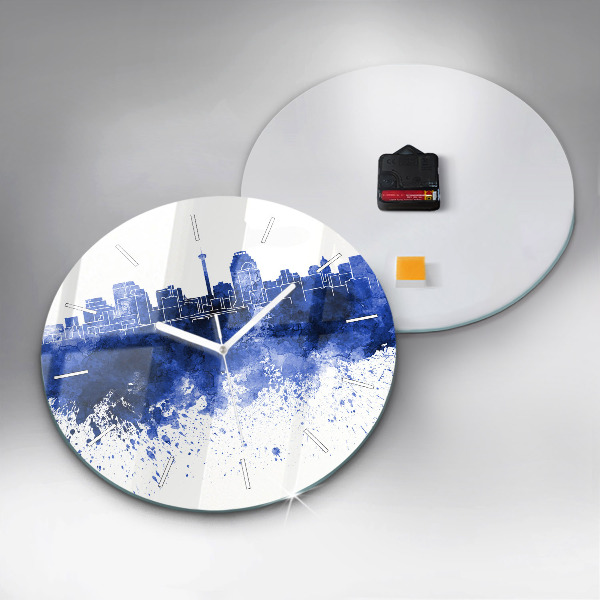 Ceas rotund de perete din sticlă Acuarele San Antonio
