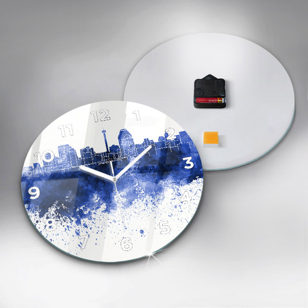 Ceas rotund de perete din sticlă Acuarele San Antonio