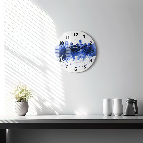 Ceas rotund de perete din sticlă Acuarele San Antonio