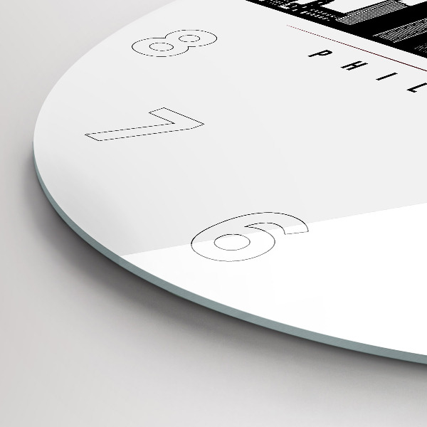 Ceas rotund de perete din sticlă ilustrație Philadelphia