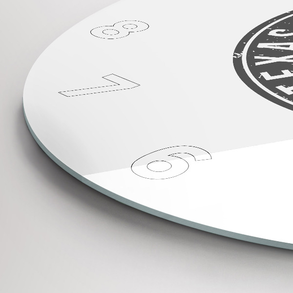 Ceas rotund de perete din sticlă ștampila Texas