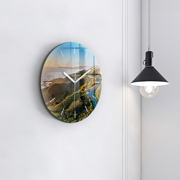 Ceas rotund de perete din sticlă Drumul din jurul San Francisco