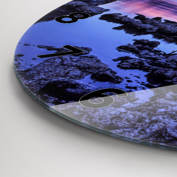 Ceas rotund de perete din sticlă Lacul California