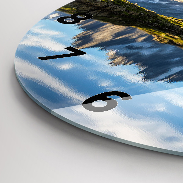 Ceas rotund de perete din sticlă Valea Chamonix, Alpi