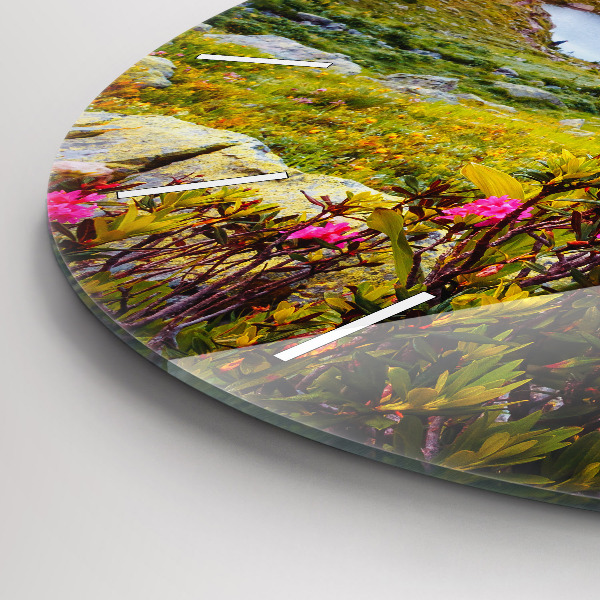 Ceas rotund de perete din sticlă Ghețarul Mont Blanc Chamonix