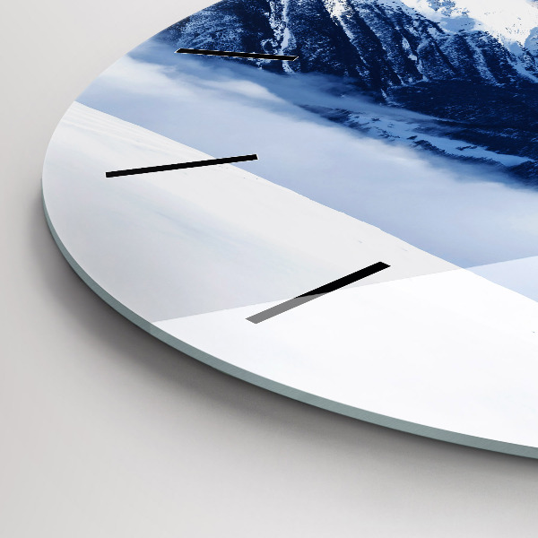 Ceas rotund de perete din sticlă Panoramă montană