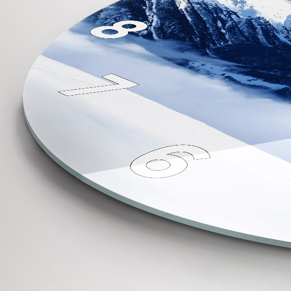 Ceas rotund de perete din sticlă Panoramă montană