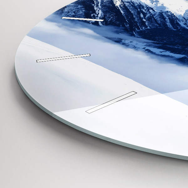 Ceas rotund de perete din sticlă Panoramă montană