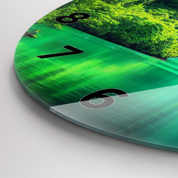 Ceas rotund de perete din sticlă Peisaj natural din Thailanda