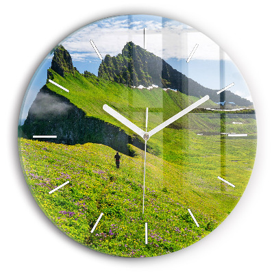 Ceas rotund de perete din sticlă Rezervația Hornstrandir Islanda