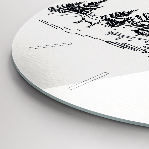 Ceas rotund de perete din sticlă Oraș de desene animate