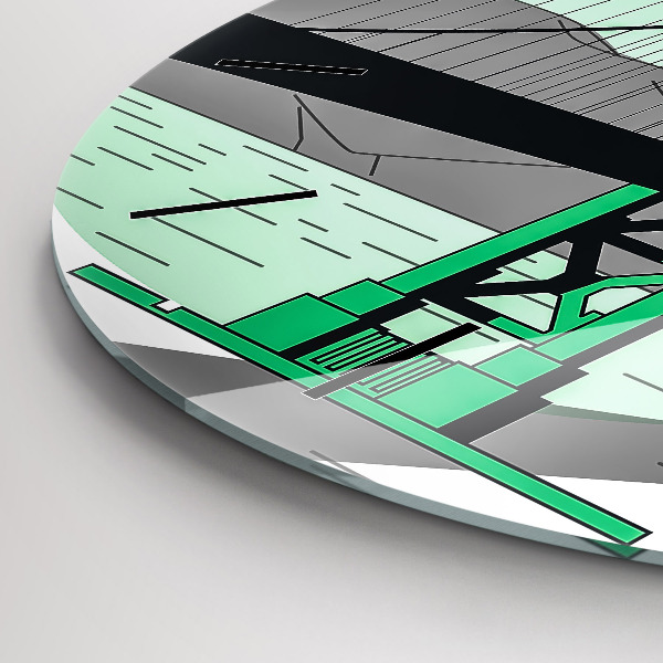 Ceas rotund de perete din sticlă Podul Verde