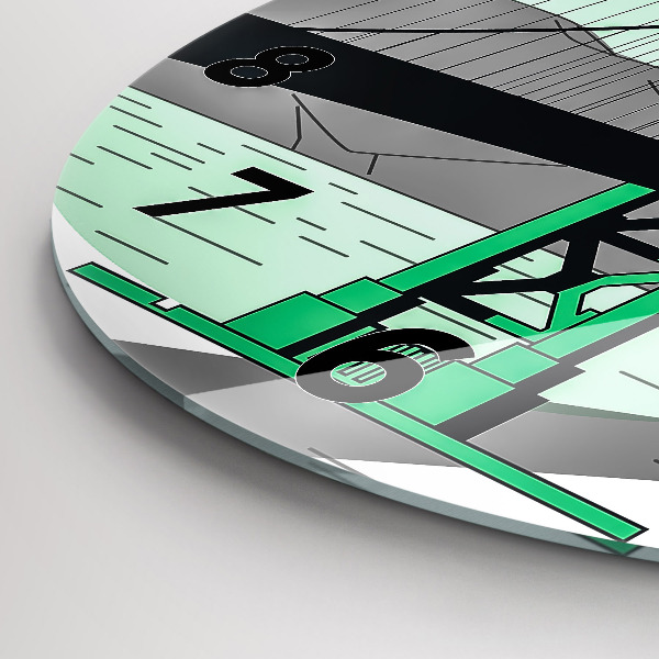 Ceas rotund de perete din sticlă Podul Verde