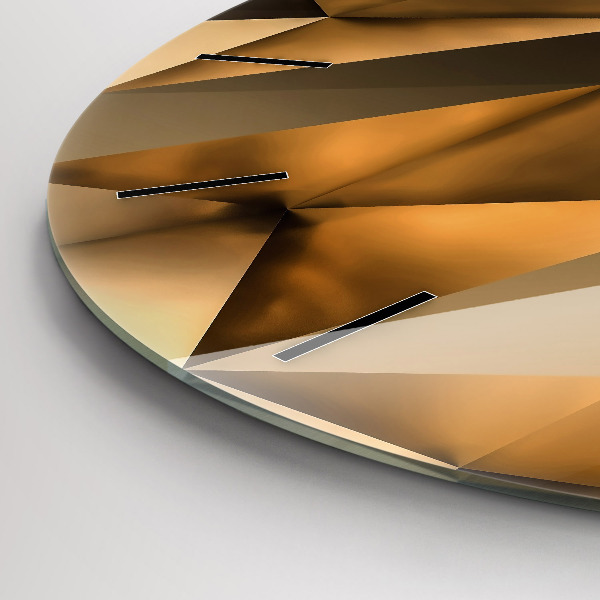 Ceas rotund de perete din sticlă Textura geometrică