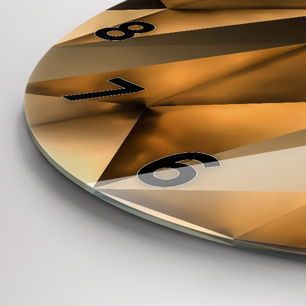 Ceas rotund de perete din sticlă Textura geometrică