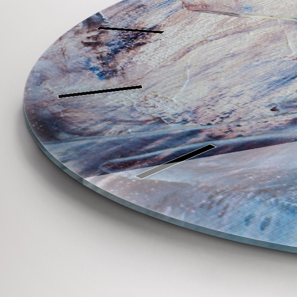 Ceas rotund de perete din sticlă Textura abstractă de vopsea