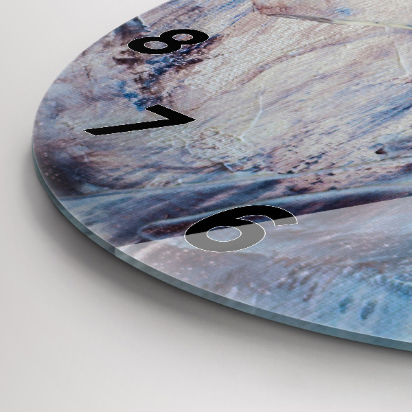 Ceas rotund de perete din sticlă Textura abstractă de vopsea